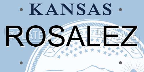 ROSALEZ Kansas License Plate