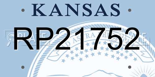RP21752 Kansas License Plate