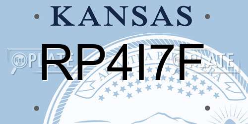 RP4I7F Kansas License Plate