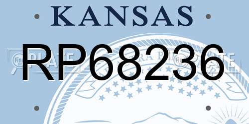 RP68236 Kansas License Plate