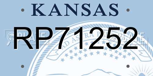 RP71252 Kansas License Plate