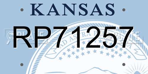 RP71257 Kansas License Plate