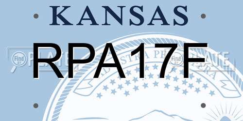 RPA17F Kansas License Plate