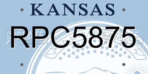RPC5875 Kansas License Plate