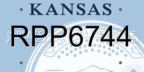 RPP6744 Kansas License Plate
