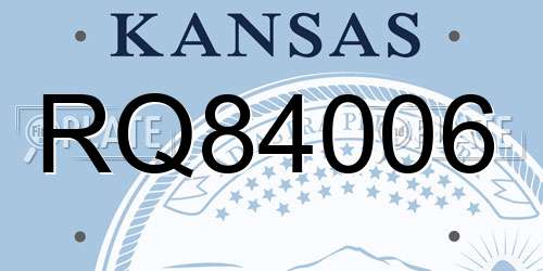 RQ84006 Kansas License Plate