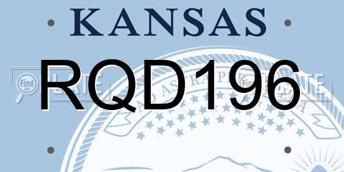 RQD196 Kansas License Plate