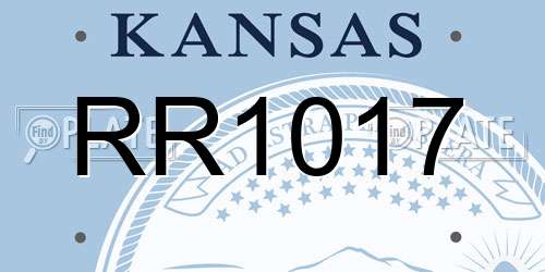 RR1017 Kansas License Plate