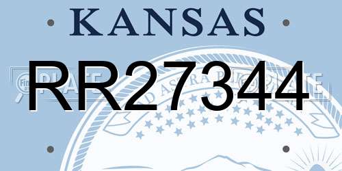 RR27344 Kansas License Plate