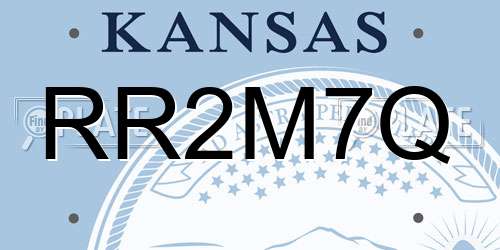 RR2M7Q Kansas License Plate