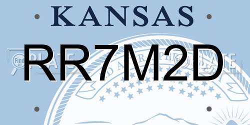 RR7M2D Kansas License Plate