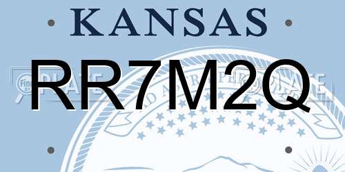 RR7M2Q Kansas License Plate