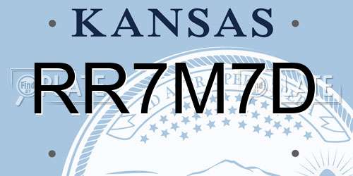 RR7M7D Kansas License Plate