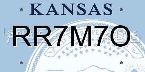 RR7M7O Kansas License Plate