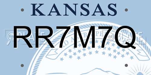 RR7M7Q Kansas License Plate