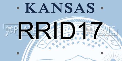 RRID17 Kansas License Plate