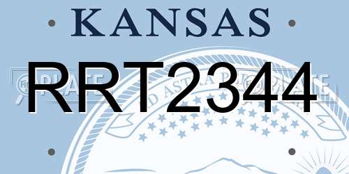 RRT2344 Kansas License Plate