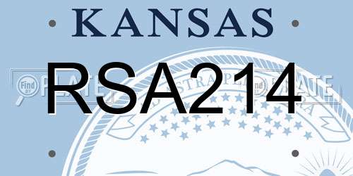 RSA214 Kansas License Plate
