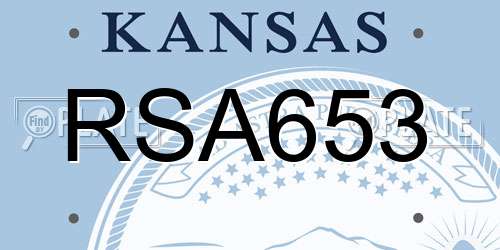 RSA653 Kansas License Plate
