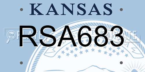 RSA683 Kansas License Plate