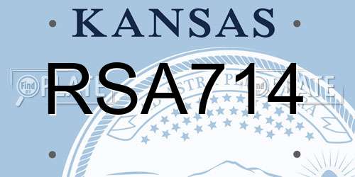 RSA714 Kansas License Plate