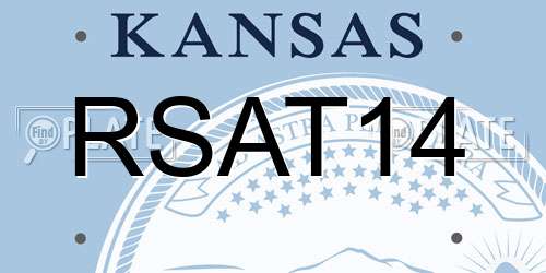 RSAT14 Kansas License Plate