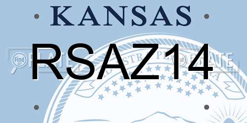 RSAZ14 Kansas License Plate