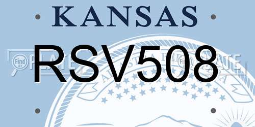 RSV508 Kansas License Plate