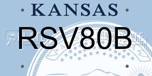 RSV80B Kansas License Plate