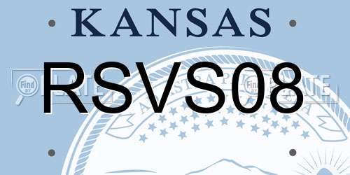 RSVS08 Kansas License Plate