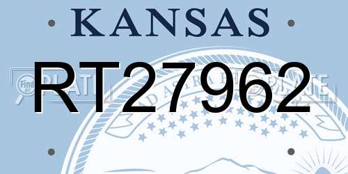 RT27962 Kansas License Plate