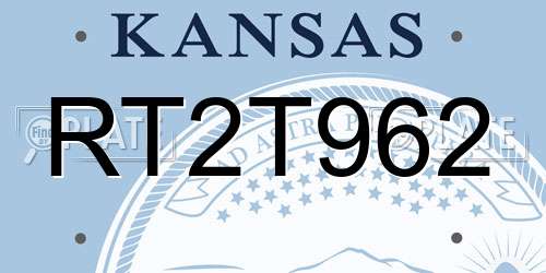 RT2T962 Kansas License Plate