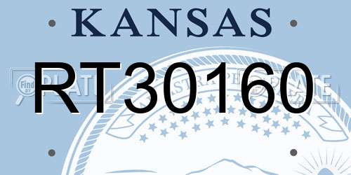 RT30160 Kansas License Plate
