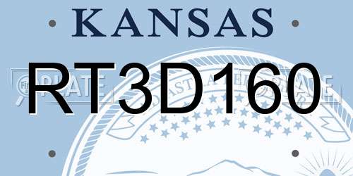 RT3D160 Kansas License Plate