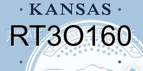RT3O160 Kansas License Plate