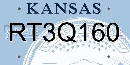RT3Q160 Kansas License Plate
