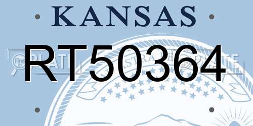 RT50364 Kansas License Plate