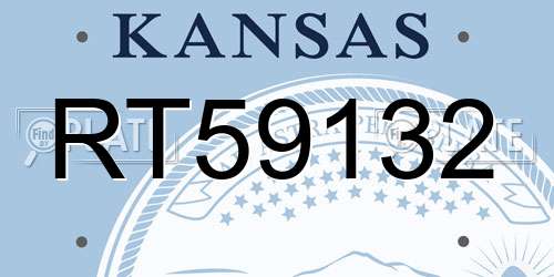 RT59132 Kansas License Plate