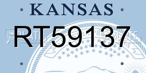 RT59137 Kansas License Plate