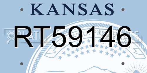 RT59146 Kansas License Plate