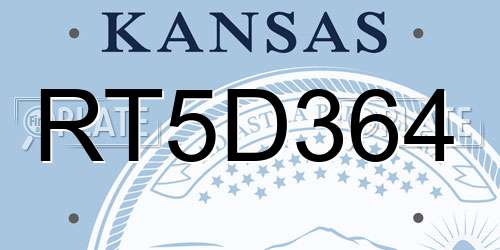 RT5D364 Kansas License Plate