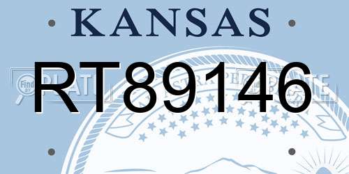 RT89146 Kansas License Plate