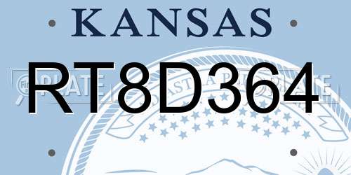 RT8D364 Kansas License Plate