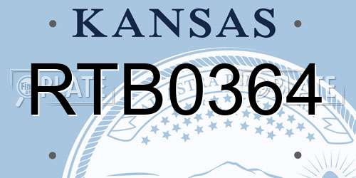 RTB0364 Kansas License Plate