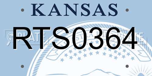 RTS0364 Kansas License Plate