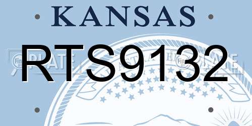 RTS9132 Kansas License Plate