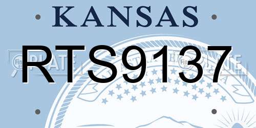 RTS9137 Kansas License Plate