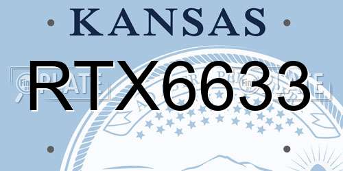 RTX6633 Kansas License Plate