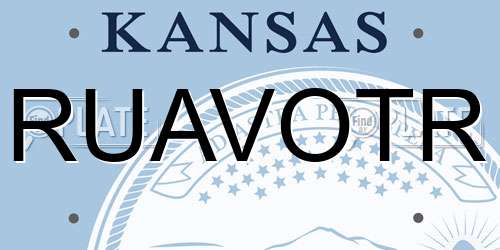 RUAVOTR Kansas License Plate
