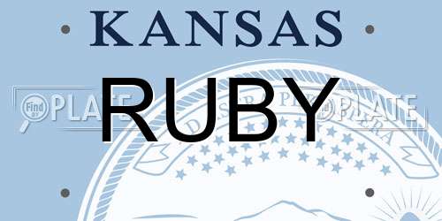 RUBY Kansas License Plate